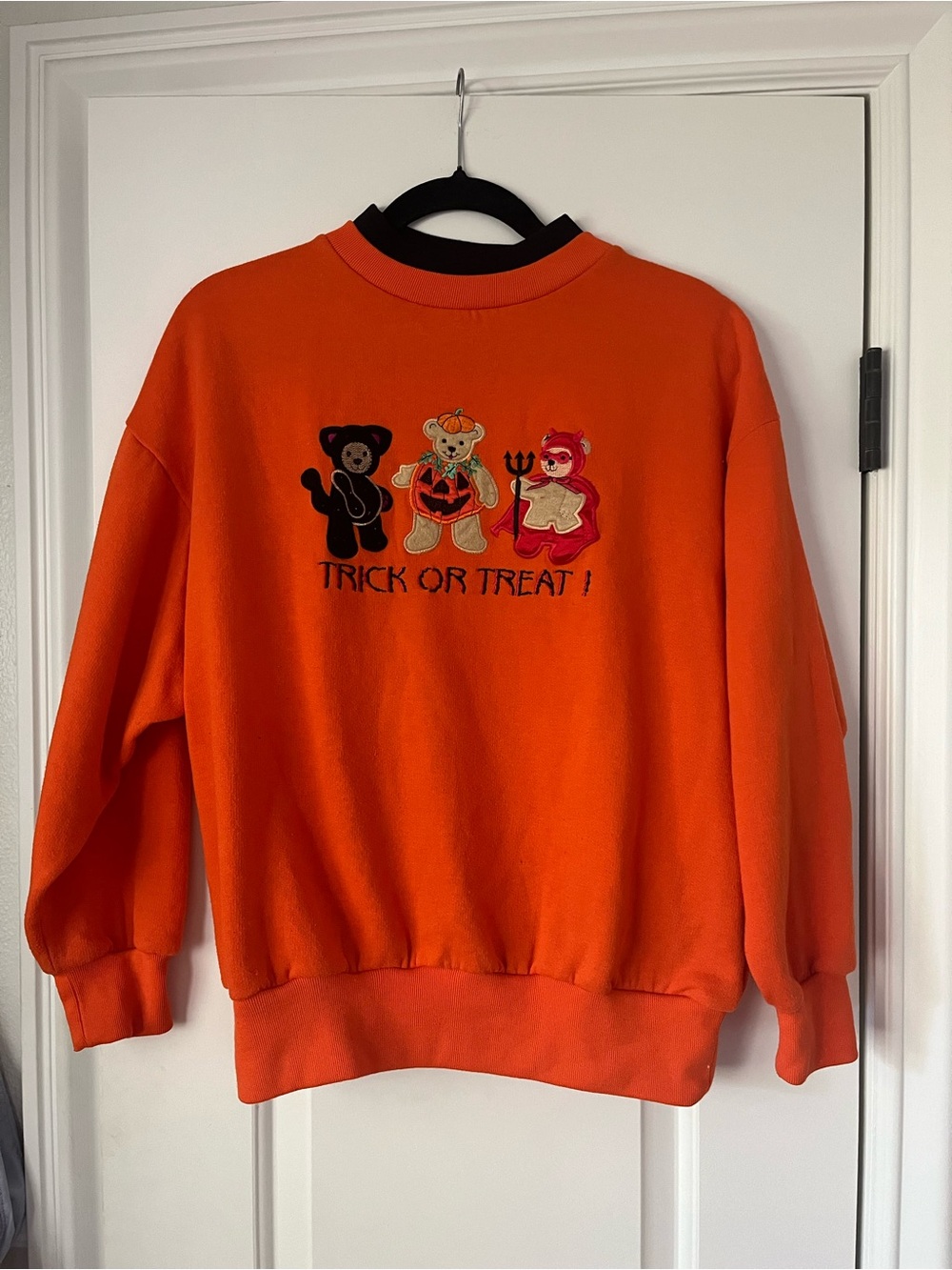 Basic Editions Orange Sweatshirt with Black Trim and Appliqué